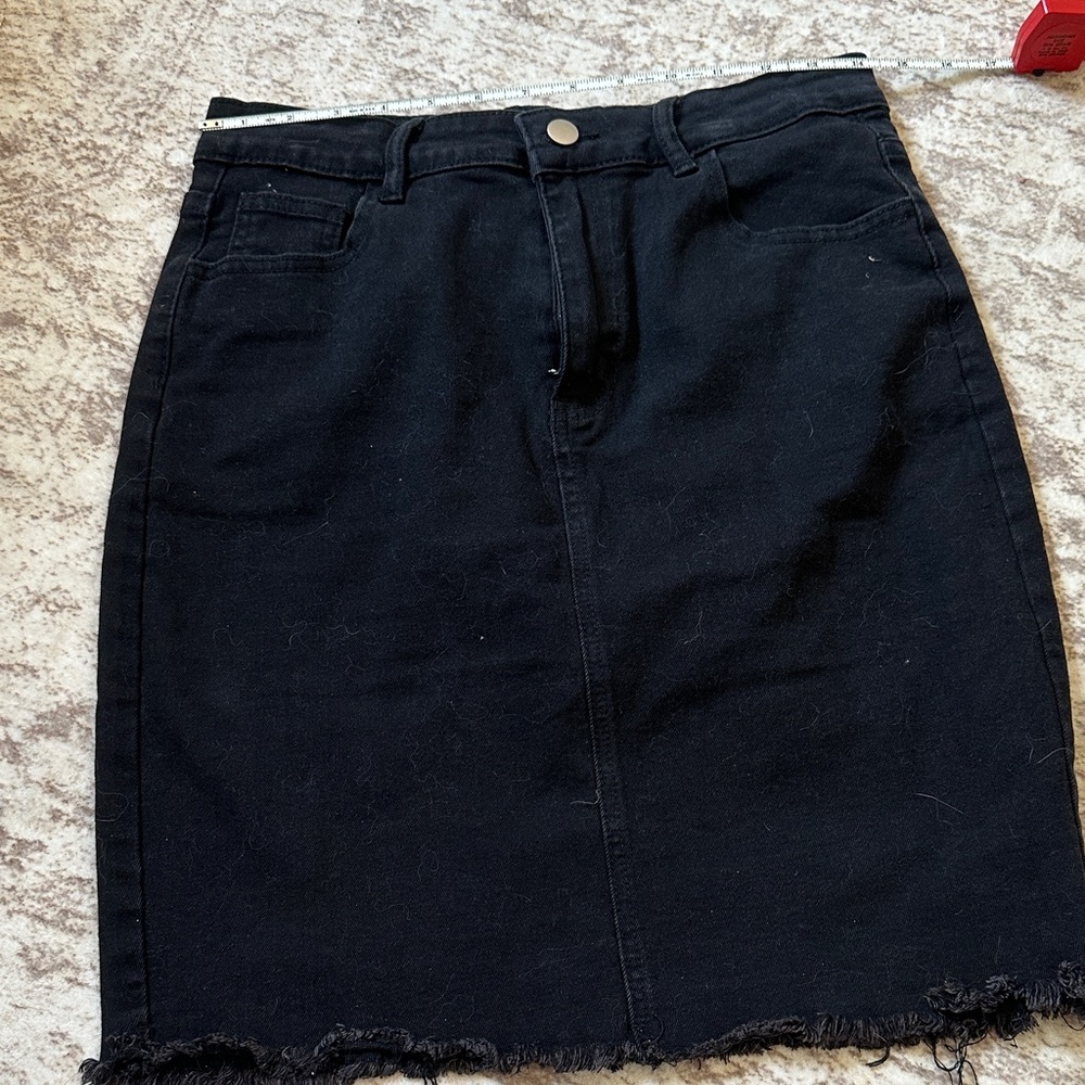 Black Denim Skirt